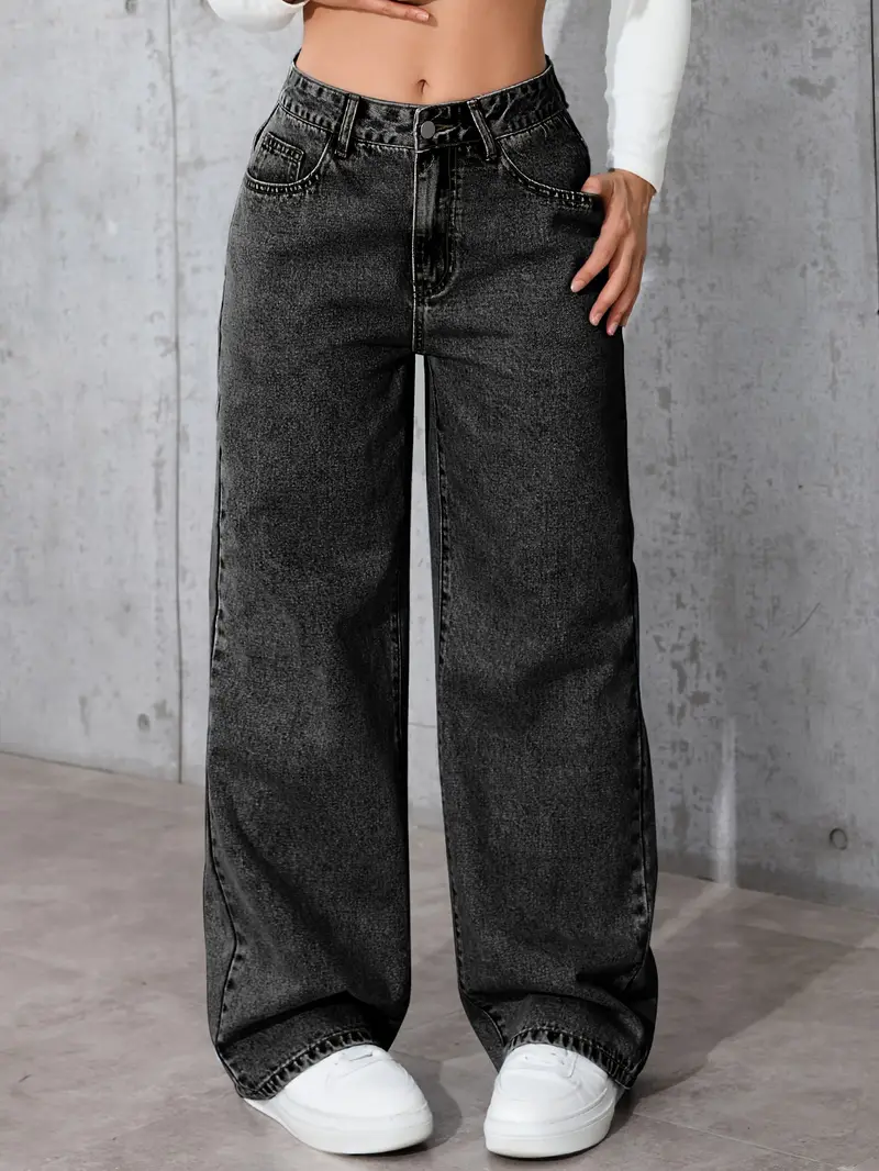 Jeans en Denim Lavé Vintage pour Femmes